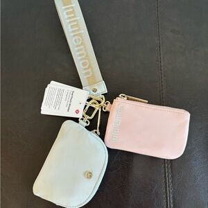lululemon athletica Pink and Cream Wristlet Set